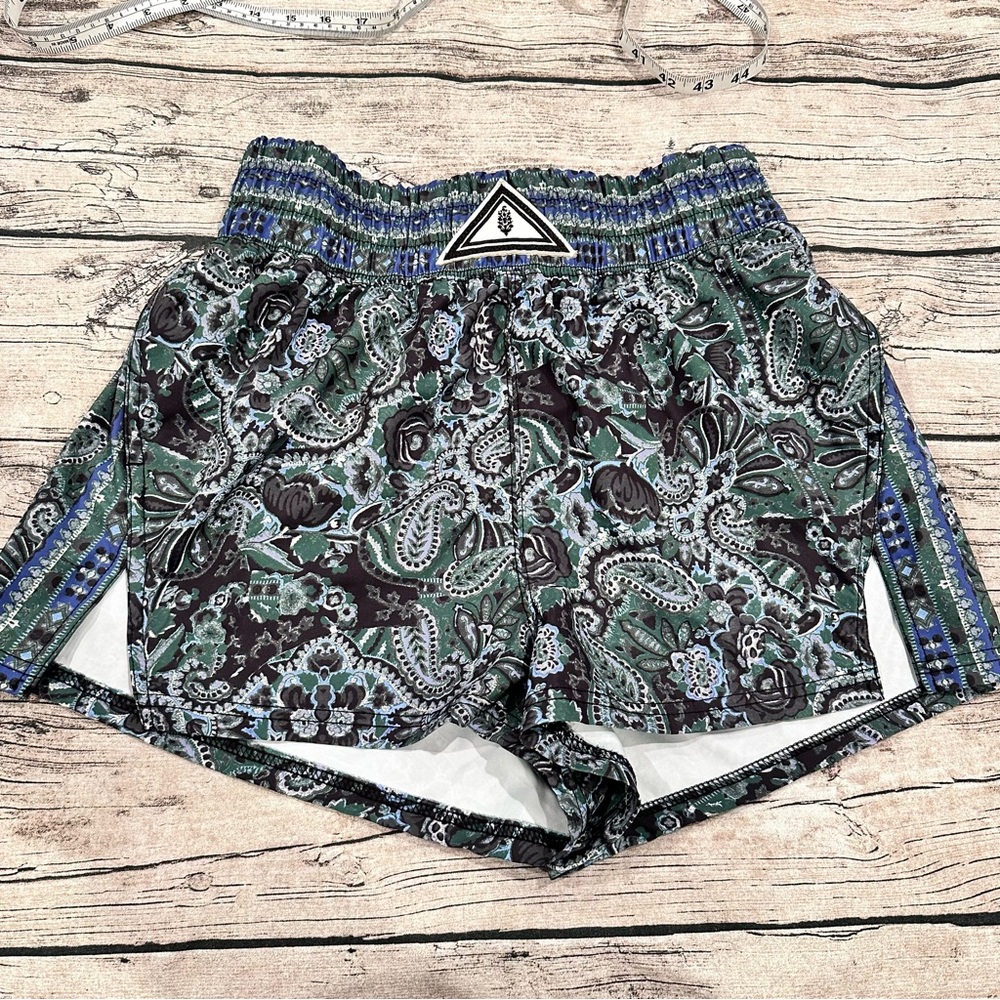 Free People Green and Black Athletic Shorts